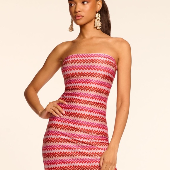 NWT Ramy Brook Sparkle Chevron Nava Coverup‎ Dress Strapless - Picture 2 of 4